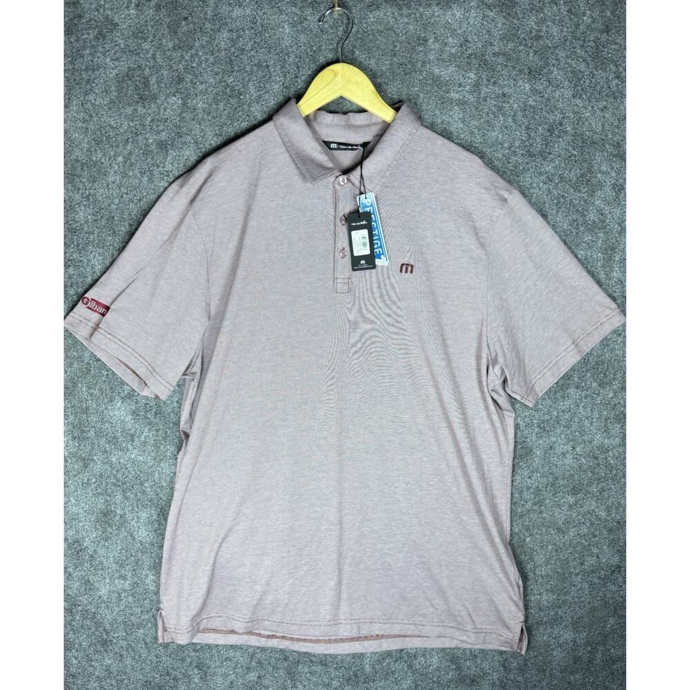 NWT Travis Mathew The Zinna Ox Blood/ White Red Golf Polo Shirt Mens Size XXL
